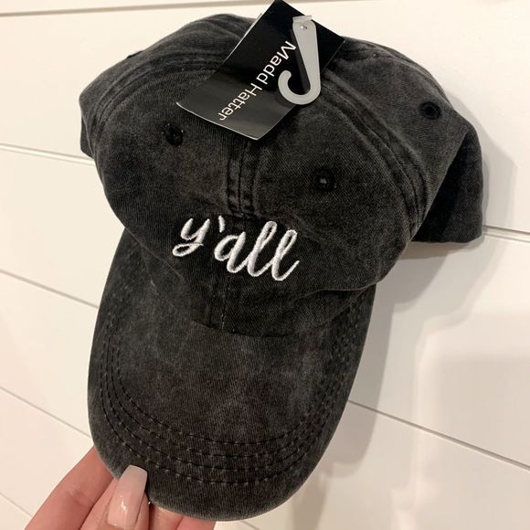 MADD HATTER || Charcoal Baseball “Y’all” Cap - Picture 1 of 6
